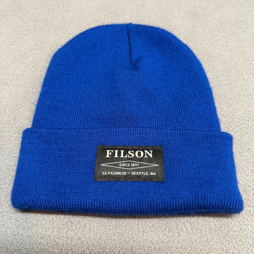 Filson Watch Cap Beanie Knit Hat Blue OS Adult FCDP017856 Outdoor Warm Winter